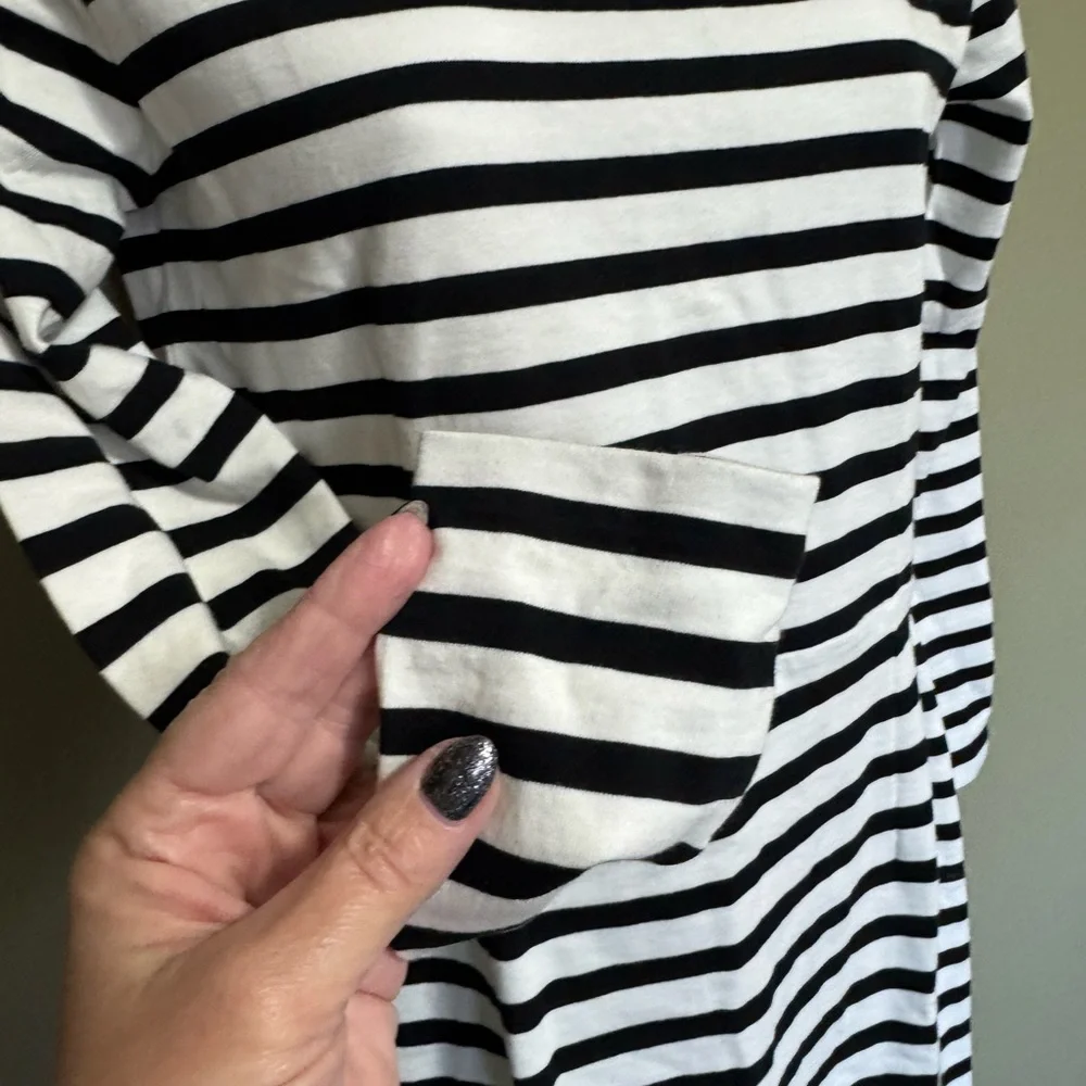J.‎ Crew Boatneck Casual Dress, Black & White Striped, Size 4, NWT